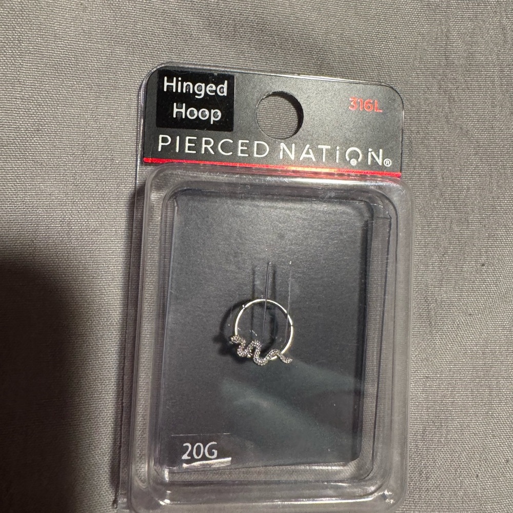 Pierced Nation Silver Hinged Cartilage Hoop, New